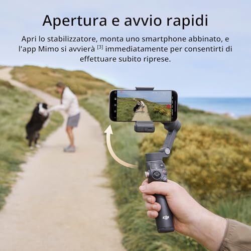 Osmo Mobile 7P Stabilizzatore per iPhone, Android, Tracciamento nativo, Illuminazione, Stabilizzatore 3 assi per smartphone, Avvio rapido, Manico telescopico e treppiede integrati - Gadget - Immagine 3