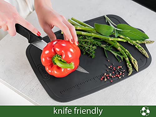 Imeko Tpu Cutting Board, Bpa Free, Knife Friendly, Flexible, Dishwasher Friendly, Space Saving, Ergonomic Design, Chopping Mat - Jet Black - Size: Large 15.7" X 11.5" - W : Oz.15.90 #TOP3