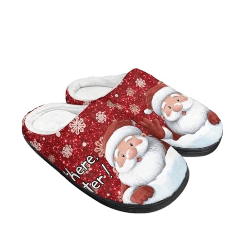 Pantoufle d'hiver en peluche homme anti-dérapante chaude en coton