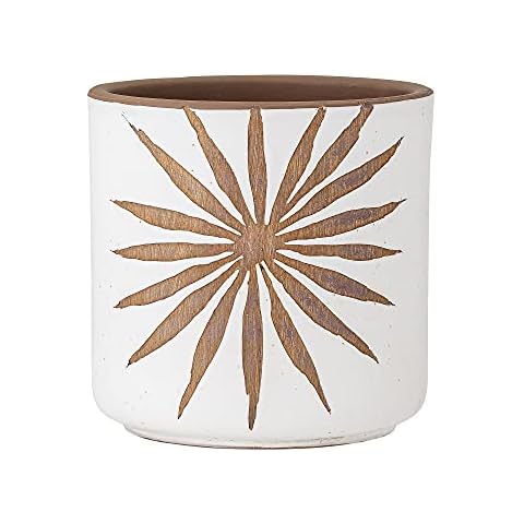 Bloomingville Maceta decorativa Idris, color blanco y terracota Cover