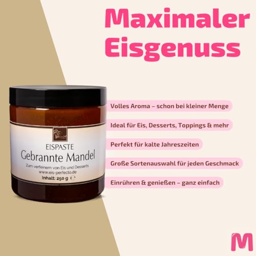 Gebrannte Mandeln Eispaste Variegatos Eis Desserts Pralinen Zum Verfeinern von lecker Eis Getränke Kuchen Kekse Tortencremes Eiscremes Inhalt 250 g – Bild 4
