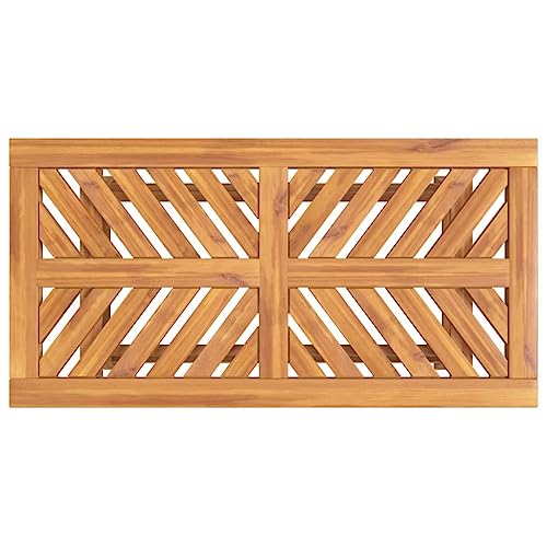 Mesa de centro de madera maciza de acacia, mueble de exterior rectangular 7