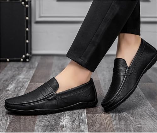 Men's Loafers Shoes PU Stitching Details Round Toe Slip Resistant Flexible Comfortable Classic Prom Slip-ons 5