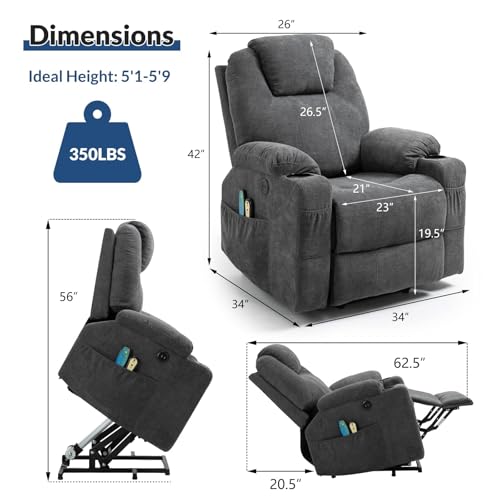 Sillón reclinable eléctrico con masaje y calefacción miniatura 2