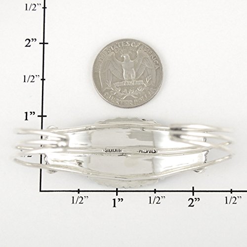 Turquoise Bracelet Sterling Silver 925 Genuine Gemstones Cuff Bracelet (Southwest Style) (Multi-Gemstones) #TOP2