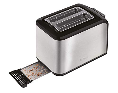 Tefal Express TT410D Toaster, 2 Scheiben, 850 W, Edelstahl/Schwarz – Extra breite Schlitze (160 mm), 7 Bräunungsstufen, Auftau- & Aufwärmfunktion 4