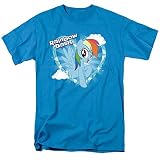 My Little Pony TV Rainbow Dash Unisex Adult T Shirt for Men and Women, Turquoise, Large