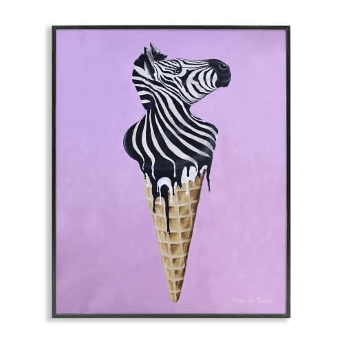 Striped Zebra Ice Cream Kitchen, 16 x 20 Inch Framed Giclée Print