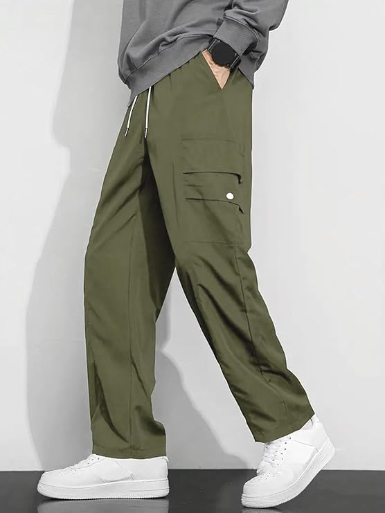 Image of Men Cargo Pants 100% Cotton | Relaxed Fit Utility Cargos for Men with 6 Pockets | Breathable Durable Fabric | Casual Streetwear Travel & Outdoor Pants