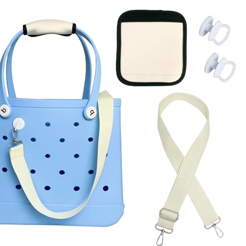 Image of Strap Wrap Compatible with Bogg Bag Accessories, Adjustable Crossbody Shoulder Straps Replacement Handle Wrap Protector for Rubber Beach Tote Bag