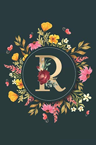 Letter R Notebook: Initial Monogram Letter R Journal - Pretty Personalized Lined Notebook For Kids, Girls, Women. ruled notebook Size 6 x 9 inches - 120 Pages