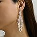 Sparkly Silver Crystal Dangly Earrings for Women Trendy, Statement Cubic Zirconia Drop Dangle Earring Long Rhinestone Tassel Party Prom Ear Jewelry Gift (Silver)