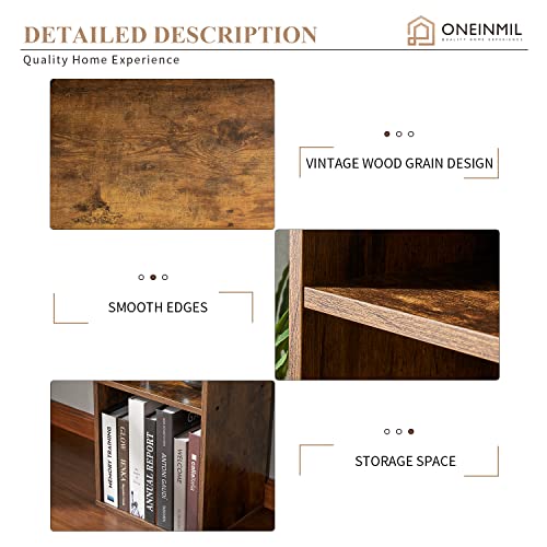 Oneinmil Tall Narrow Bookshelf, 6-Tier Cube Display Rack, Modern Corner Bookshelf With Storage Space, Storage Cabinet For Home Office,Brown #TOP3