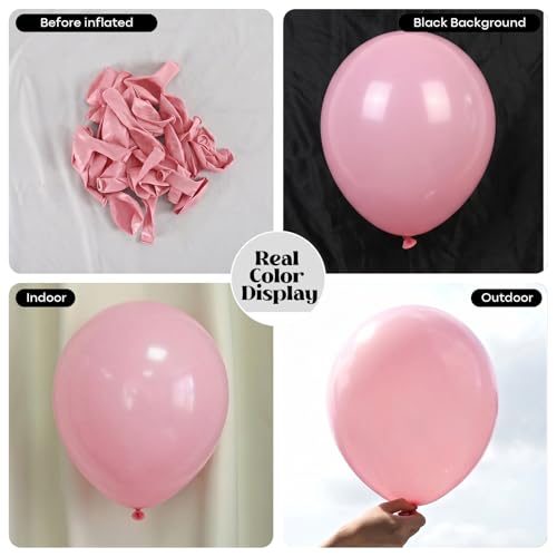 Image of Togvu Pastel Pink Balloons, 50Pack 12 Inch Baby Pink Latex Party Balloons for Birthday Bridal Baby Shower Gender Reveal Easter Party Decorations