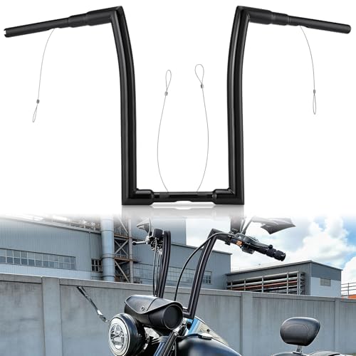 TIGERSGATE 1.5" Ape Hangers 16" Rise Handlebars for Harley Most Dyna Softail Sportster Road King Road Glide, Black by TIGERSGATE - Used condition - US$121.06