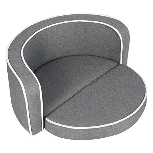 Stonehomy Pet Sofa Bed For Small Dog And Cats, Foldable Linen Dog Couch Bed With Removable Washable Cover & Stable Wooden Fame, 30X28X12 Inches #TOP1