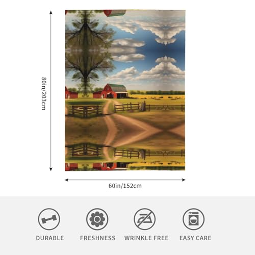 Couverture flanelle douce Ranch View grand plaid pour lit - 5