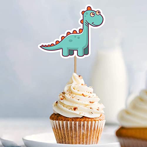 Image of Party Propz Dinosaur Theme Cake Topper Decoration- 24Pcs For Kids | Dinosaur Theme Birthday Decorations | Cake Decoration Items | Dino Theme Cake Decoration Items | Dinosaur Cake Topper