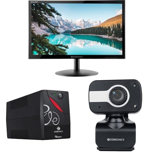 Image of ZEBRONICS Zeb-V19Hd 18.5 Inch (46.99 Cm) Led Monitor with Supporting Hdmi, Vga Input, Hd 1366 X 768