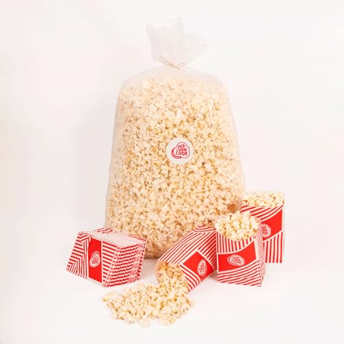 Popcorn Sack Süß 4 Kg ca. 100 liter inklusive 80 Popcorntüten Gratis Dazu Frisch und Verzehrbereit für Feste Events Veranstaltungen Partys Festivals (Süß, 4 kg)