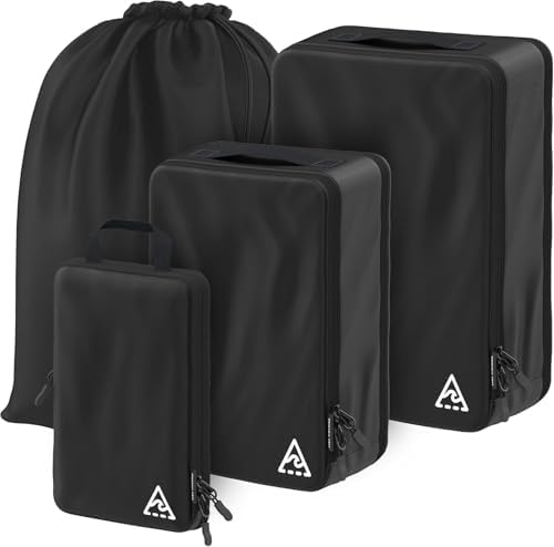 Well Traveled 4 pcs Compression Packing Bags Cubes Set with Hybri...