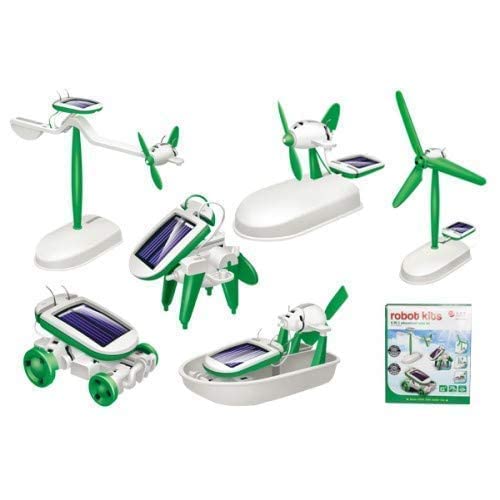 Pkchu Solar Robot Toy, 6-in-1 Solar Educational Robot Kit Toys, Powered by The Solar Energy, DIY Build Kit Building Science Project Experiment Kit for Kids, Children & Girls