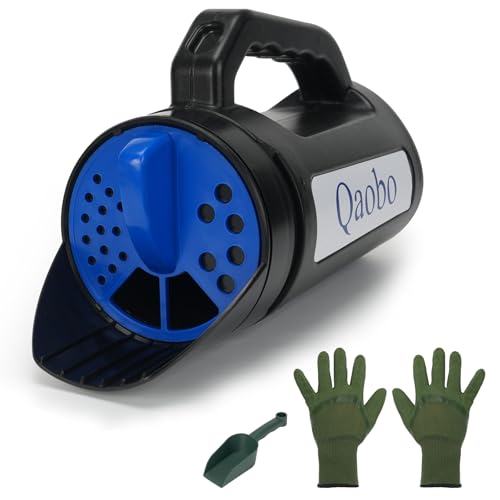 Qaobo 3-Adjustable-Setting Handheld Spreader, Multi-Use Lawn Spreaders for Fertilizer, Grass Seed, Salt and Ice Melt, Portable Spreader for Yard and Garden Snow Removal - Up to 80 Oz