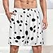 SABebmgfd Dalmatian Dog Print Shorts Men Beach Short Pants Elastic Waist Lounge Pant Fashion Trunks Running Bottoms 2XL White