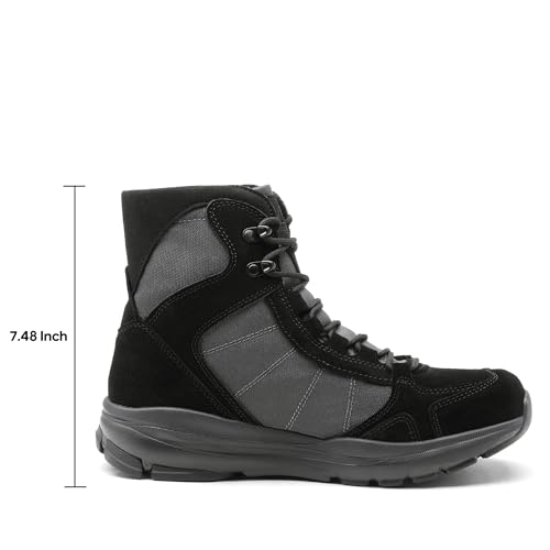NORTIV 8 Men's Lightweight Hiking Work Boots 6 Inches Tactical Military Boots Lightweight Outdoor Motorcycle Combat Boots SNMT221M Black Size 9.5 M US - Thumbnail 2