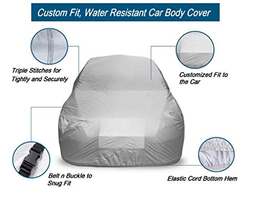 Image of Auto Hub Car Cover Compatible with Mahindra Thar (Model : 2020-Till Date) with Weather Proof, Triple Stitched, Thar Car Cover- Plain Silver