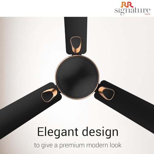 Image of RR Signature Triana 1200MM 2 Star BEE Certified Energy Efficient 50-Watt High-Speed Ceiling Fan For Home and Office (Black)
