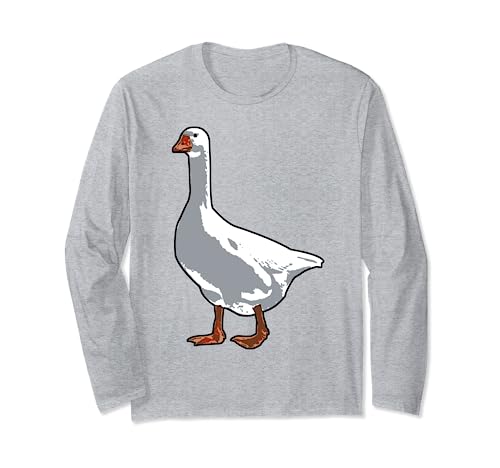 Camiseta Goose Little, divertida camiseta con forma de pato para mujer, Birds Love Manga Larga
