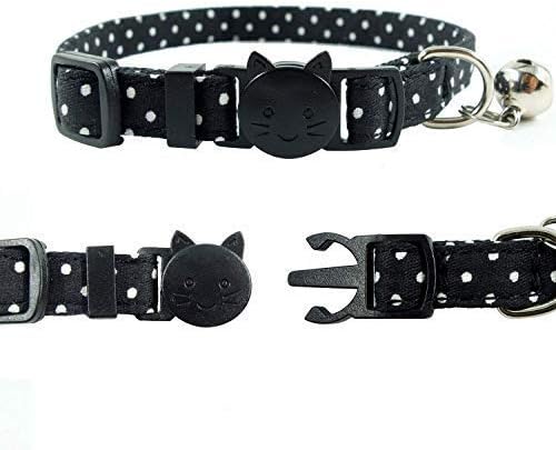 DAIXI Cat Collar Breakaway with Bells Adjustable Bow tie Style for Kitten Puppy (red+Black)