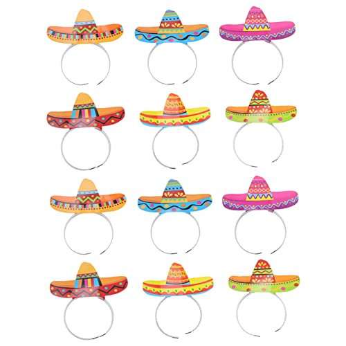 BESPORTBLE 12Piezas Diademas De Sombrero Mexicano De Accesorios Para Fiesta Para Celebraciones Del Cinco De Mayo