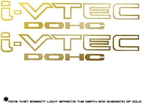 I-VTEC DOHC Sticker Decal Emblem Civic S2000 Accord JDM 2 Pieces (Gold)