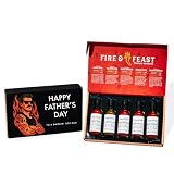 Thoughtfully, Father’s Day Hot Sauce Spicy Gift Box, Includes 5 Gourmet Hot Sauces in Bold Flavors, Hot Sauce Sampler Gift for Dad, Father’s Day Present