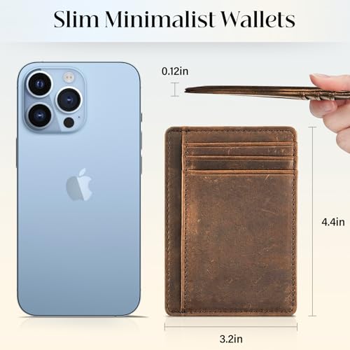 Wallet for Men Rfid Blocking Credit Card Holder for Men Women Leather Slim Thin Minimalist Rfid Card Holder Ridge Pocket Travel Wallet3