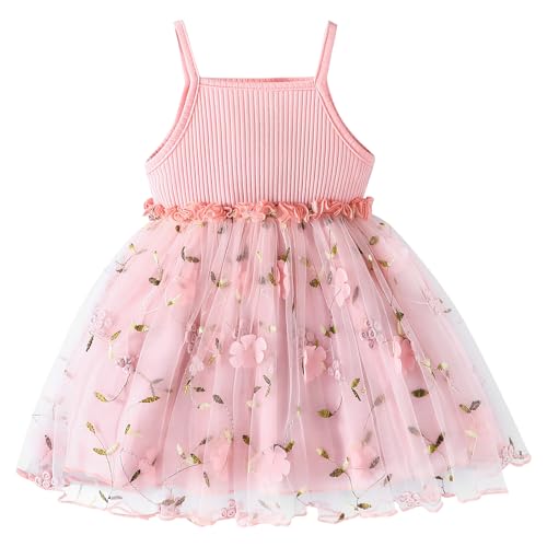 ChuYuKu Toddler Baby Girl Sleeveless Dress Princess Tulle Dresses Summer Outfit for Cake Smash 1st Birthday Gift 6M - 3T