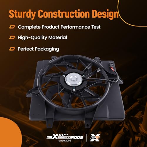 Image of maXpeedingrods 620-022 Engine Radiator Cooling Fan Assembly forChrysler PT Cruiser 2.4L 2001-2005 Replace# 5017407aa 5017407ab