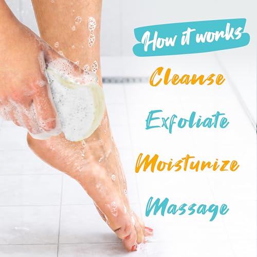 Image of Spongeables Pedi Scrub Foot Exfoliating 20+ Wash Sponge, Argan Oil, 2 Count