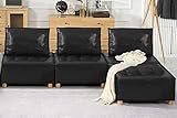 【Abnehmbare Rückenlehne & keine Armlehne】Dieses Sofa mit Rückenlehne kann Ihren Rücken unterstützen. Wenn Sie die Rückenlehne entfernen, kann dieses Sofa in einen Fußhocker verwandelt werden. Das armlose Design sorgt dafür, dass das Sofa frei kombiniert werden kann. Sie können mehrere Sofas in verschiedenen Farben kaufen, um sie zu einem Schlafsofa, einem Sofa mit Fußhocker, einem Sessel mit Fußhocker, einem L-förmigen Sofa, einem U-förmigen Sofa, einem Kombisofa, einem Doppelsofa und einem langen Sofa zu kombinieren. Die Gesamtmaße des Einzelsofas betragen 83 cm (B) x 82,5 cm (T) x 86 cm (H).
