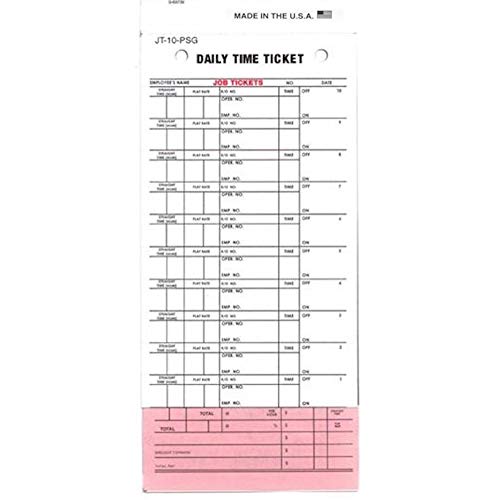 TCS (1000 ct)- Daily Time Tickets-3 part carbon FORM JT-10-PSG-(1000 ct)