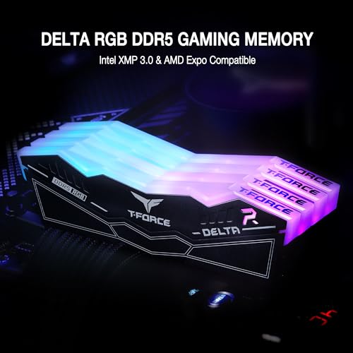 image for TEAMGROUP T-FORCE DELTA RGB DDR5 Ram 32GB (2x16GB) 6000MHz PC5-48000 C