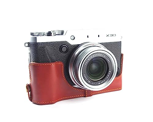 Demi-étui en cuir véritable pour Fujifilm X30 housse marron TP fait main de prestige