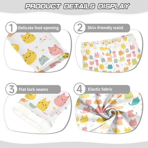 KLL Colorful Neon Cat Toddler Girl Legging Fashion Full Length Activewear Gym3