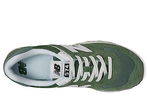 Image of New Balance Unisex 574 V2 Familiar Ground Sneaker,Green /White,Men 8.5 / Women 10