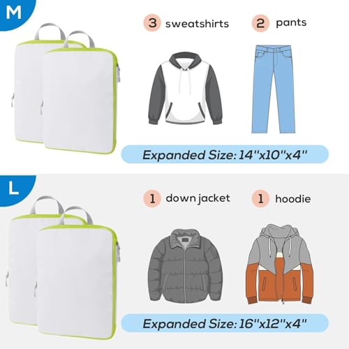 Compression Packing Cubes for Travel, Packing Cubes for Travel Compression, Compressible Packing Cubes for Carry On and Suitcases - Image 3