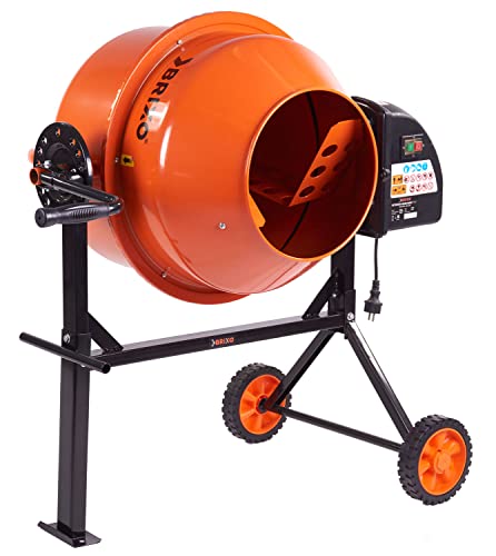 Potenza 350 Watt. Portata Lt. 100. Struttura saldata, posizione e inclinazione del tamburo con leva leterale, bocca carico Ø 28 cm., rotazione 28 g/min., peso a vuoto 33 Kg. Ingombro 120x71x135 cm.