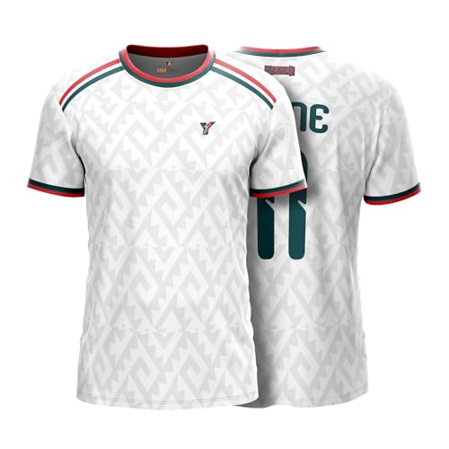 Image of Mexico Away 2026 Football Jersey for Men Boys Kids Women, Custom Personalised Mexico Fan Football T Shirt with Name & Number, Mexico Soccer Jersey Size 2Y to 4XL