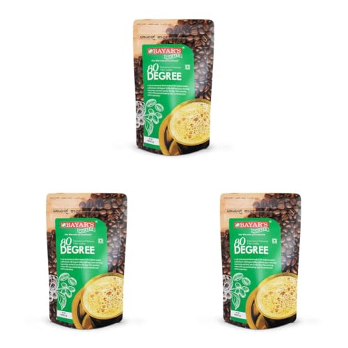 Image of Bayar's Coffee 80 Degree Filter Coffee Powder 500g | Bold South Indian Blend with 80% Coffee & 20% Chicory |Strong Decoction & Rich Aroma | Freshly Roasted & Ground for Every Cup (Pack of 3)